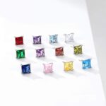 ChicSilver 925 Sterling Silver Sparkling Heart/Round/Princess Cut Birthstone Stud Earrings for Women Birthday Jewelry (with Gift Box) - Image 9