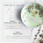 Sage Candles for Cleansing House w/Selenite, Quartz – Candles with Crystals Inside – Sage Smudge Eucalyptus Candles – Manifestation Candle – Sage Candle – Crystal Candle for Positive Energy - Image 3