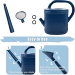 2 Gallon Watering Can, Outdoor Watering Can for Plants, Garden Water Can with Removable Long Spout and Stainless Steel Sprinkler Head, Large Water Can for Greenhouse Flowers Plants (Dark Blue) - Image 5