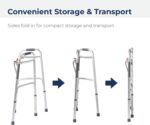 Drive Medical Deluxe 2-Button Folding Walker, Lightweight Walkers for Seniors and Adults, Medical Walker, Bariatric Walker (Up to 350 Pounds), Standard, Silver - Image 5