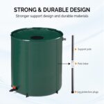VINGLI 50 Gallon Collapsible Rain Barrel, Portable Water Storage Tank, Rainwater Collection System Downspout, Water Catcher Container with Filter Spigot Overflow Kit - Image 3