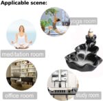 Waterfall Incense Burner, Lotus Backflow Incense Holder Ceramic Censer Cones Sticks Porcelain Holder with 10 Free Mixed Aromatherapy Cones - Image 3