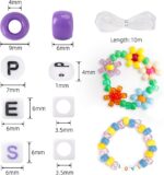 Quefe 3960pcs Pony Beads for Friendship Bracelet Making Kit 48 Colors Kandi Beads Set, 2400pcs Plastic Rainbow Bulk and 1560pcs Letter Beads with 20 Meter Elastic Threads for Craft Jewelry Necklace - Image 2