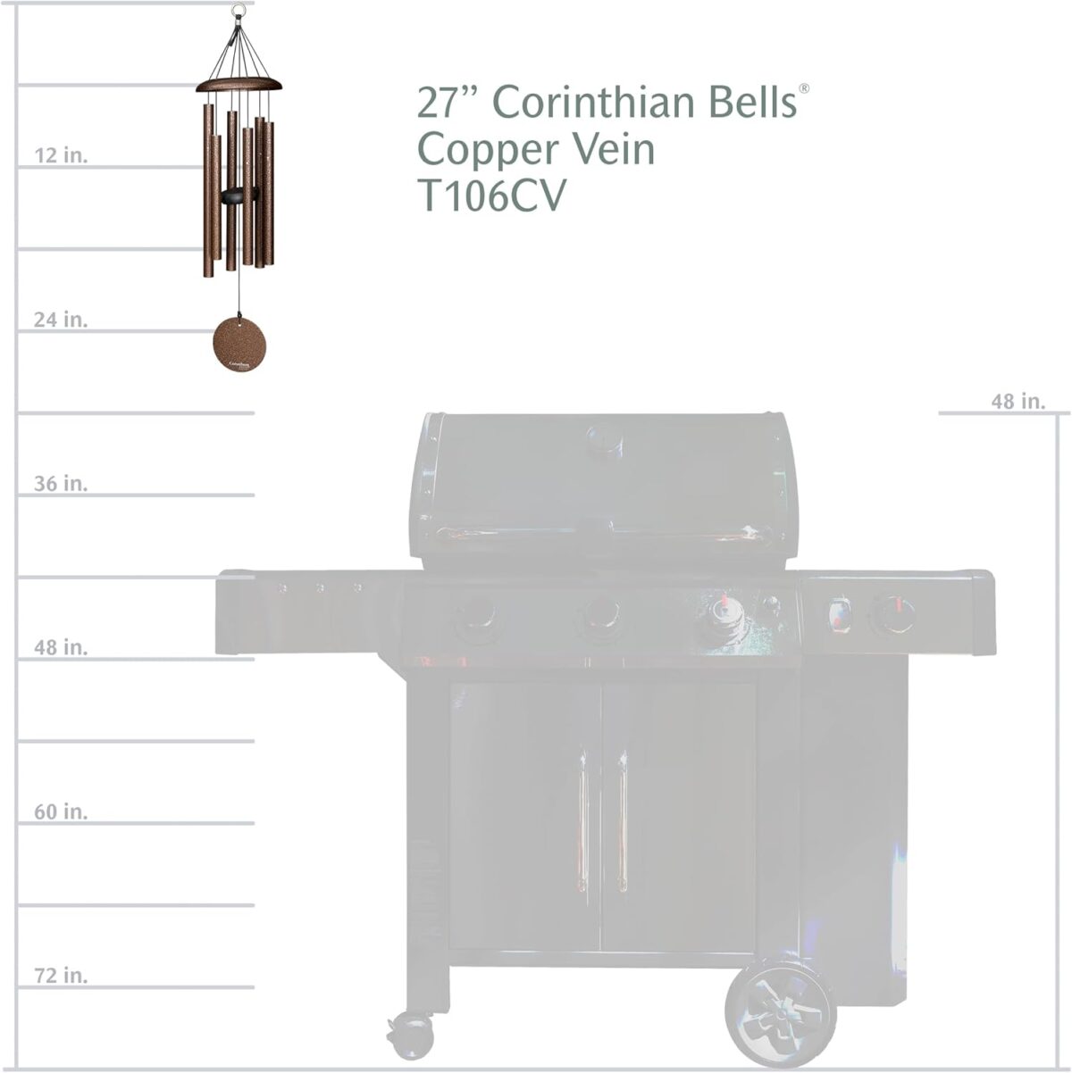 Corinthian Bells by Wind River - 27 inch Copper Vein Wind Chime for Patio, Backyard, Garden, and Outdoor Decor (Aluminum Chime) Made in The USA - Image 7