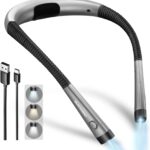 Glocusent Book Light, 3-Color & 6-Brightness Reading Light, Bendable Neck Light, 80-hr Lasting Rechargeable Lamp, Perfect Book Light for Reading in Bed, Knitting, Camping, Repairing, Book Lovers Gifts