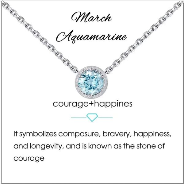 Presentski Birthstone Necklace for Women Sterling Silver 925 Solitaire Pendant Dainty Necklace Birthday Gifts for Women Birthstone Necklaces for Mom