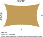 HOMPER 6.5' x 10' Sun Shade Sail Waterproof Sun Shade Sails Canopy Effectively 95% UV Block, Oxford Fabric, for Patio, Balconies, Lawn Garden, Party, Outdoor Activities - Image 2