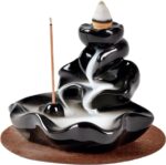 Waterfall Incense Burner, Lotus Backflow Incense Holder Ceramic Censer Cones Sticks Porcelain Holder with 10 Free Mixed Aromatherapy Cones - Image 5