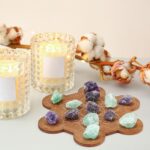 INFUNLY Crystal Grid Board Wooden Geometry Energy Grids Board Practical Divination Board for Crystals Decorative Wooden Board for Stones Geometry Solid Coaster for Home Office Store Table Decoration - Image 6