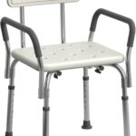 Medline Shower Chair Seat with Padded Armrests and Back | Heavy Duty for Bathtub | Slip Resistant with Adjustable Height | with 350 lb Capacity