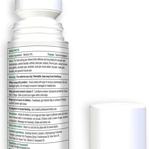 Fast Acting Hemp Pain Relief Gel Menthol - Cooling opical Analgesic Roll-on - Arthritis, Muscle, Joint, Back Pain Relief Cream
