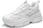 DREAM PAIRS Women's Platform Chunky Fashion Sneakers Jaxon Walking Lace-Up Comfortable Dad Sneakers Workout Sport Work Casual Tennis Shoes