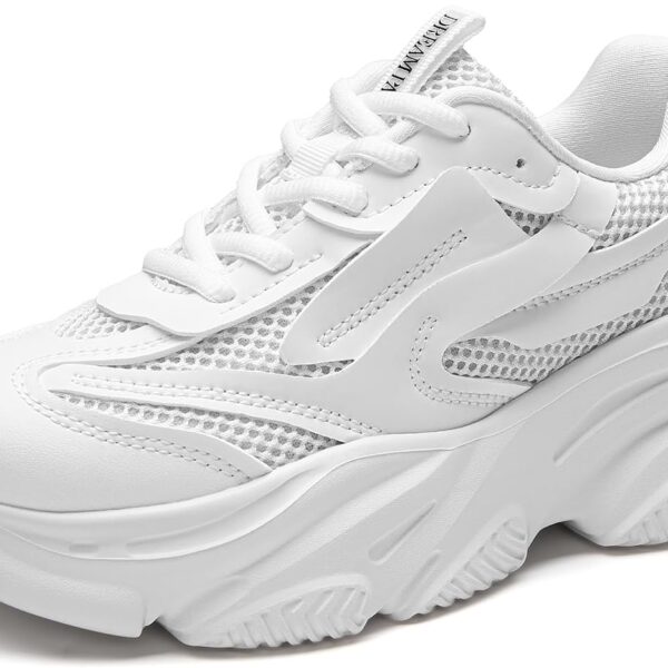 DREAM PAIRS Women's Platform Chunky Fashion Sneakers Jaxon Walking Lace-Up Comfortable Dad Sneakers Workout Sport Work Casual Tennis Shoes
