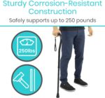 Vive Walking Cane for Women, Men, Elderly - Patented Offset Grip - Lightweight Adjustable Walking Aid with a Non-Slip Tip - Sturdy Balancing Mobility Aid for Seniors - Image 6