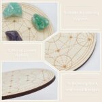 ORIGACH 4 Patterns Wooden Crystal Grids 15x15 cm Round Sacred Geometric Arrangement Crystal Grid Board Metatron's Cube Crystal Grid Plate for Wiccan Altar Ritual Sacred Space Decor - Image 3