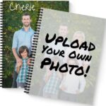 Create Your Own Photo Upload Personalized Notebook/Journal, Laminated Soft Cover, 120 pages of your selected paper, lay flat wire-o spiral. Size: 8.5” x 11”. Made in the USA