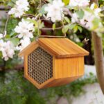 Mason Bee House Wax Coated Bee House, Bee Hotel for The Garden,Pollinator House Waterproof, Natural Handmade Wooden Mason Bee Hotel for Pollinating Bees Garden Supplies,Attracts Peaceful Bee - Image 3