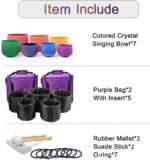 Set Of 7 PCS 440HZ 6-12 Inch Colored Frosted Chakra Quartz Crystal Singing Bowls Sound Healing Instrument with 2 PCS Travel Carry Case Bag for Meditation - Image 6