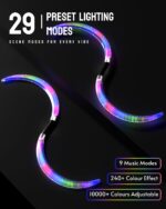 LED POI Staffs S-Shape with 241 Color Light Modes USB Rechargeable Magic LED S-Staffs Customized Colors, Profound Visual Effect - Image 2