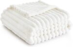 Bedsure White Throw Blanket for Couch - GentleSoft Cozy Soft Blankets for Women, Cute Small Fleece Throws for Girls, Birthday Gifts for Women, Mothers Day Decor Gifts for Mom, Off White, 50x60 Inches