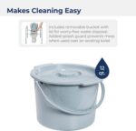 Drive Medical 11117N-1 Bariatric Commode Chair for Toilet with Arms, Gray - Image 6