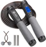 Te-Rich Jump Rope, Weighted Jump Rope for Fitness, Skipping Rope with Counter - Heavy Handles, Adjustable Length - Cordless Jumping Rope for Men Women Kids Fitness Exercise Training