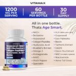 Resveratrol NAD+ Berberine Hyaluronic Acid - Biotin Grape & Blueberry + NAC - Collagen Peptides - Hair, Nail, Skin & Joint Supplement - 21-in-1 Women and Men - Made in USA (60 Count (Pack of 1) - Image 2