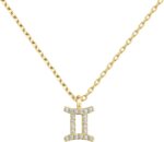 PAVOI 14K Gold Plated Cubic Zirconia Astrology Necklaces for Women - Zodiac Pendant Jewelry Gifts - Zodiac Sign Pendant Necklaces