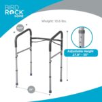 BIRDROCK HOME Toilet Seat Safety Railing Frames for Seniors | Handrail Support for Bathroom | Easy Install - Elderly, Handicap, Medical Disabled | Raised, Elevated, Assistance, Commode, (Safety Frame) - Image 3