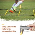 GHB Agility Ladder,Football Training Equipment Set,4 Agility Hurdles, 20 feet12 Rungs Speed Ladder,12 Disc Cones,Resistance Parachute, Jump Rope, 4 Resistance Bands - Image 8