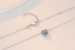 Qings Birthstone Heart Women Necklaces, 925 Sterling Silver Birthstone Pendant Necklace, Adjustable Chain Gift Box, 12 Months Jewellery Valentines Gift for Her Wife Mom Birthday Wedding - Image 3