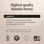 Manukora Raw Manuka Honey, MGO 50+, New Zealand Honey, Non-GMO, Traceable from Hive to Hand, Daily Wellness Support - 500g (1.1 Lb) - Image 3