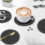 Personalized Leather Coaster for Drinks, Custom Coffee Coasters Set of 6, Customize Cup Coasters with Monogram Engraved, Wedding Gifts - Image 6