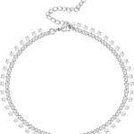 PAVOI 14K Gold Plated Charm Link Chain Anklets for Women | Dainty Cubic Zirconia Boho Dot Evil Eye Star Station Solitaire Pearl Beaded Festival Adjustable Gold Anklets