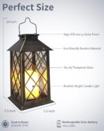 SHYMERY Solar Lantern,Outdoor Garden Hanging Lanterns,2 Pack 14 Inch Lasts 3X Longer 10 lumens Waterproof LED Flickering Flameless Candle Mission Lights for Table,Outdoor,Party Decorative - Image 6