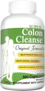 Health Plus Super Colon Cleanse Original Formula (1990-2025), 300 Capsules, 6 Cleanses - Digestive Support, Constipation Relief with Psyllium Husk and Senna Leaf