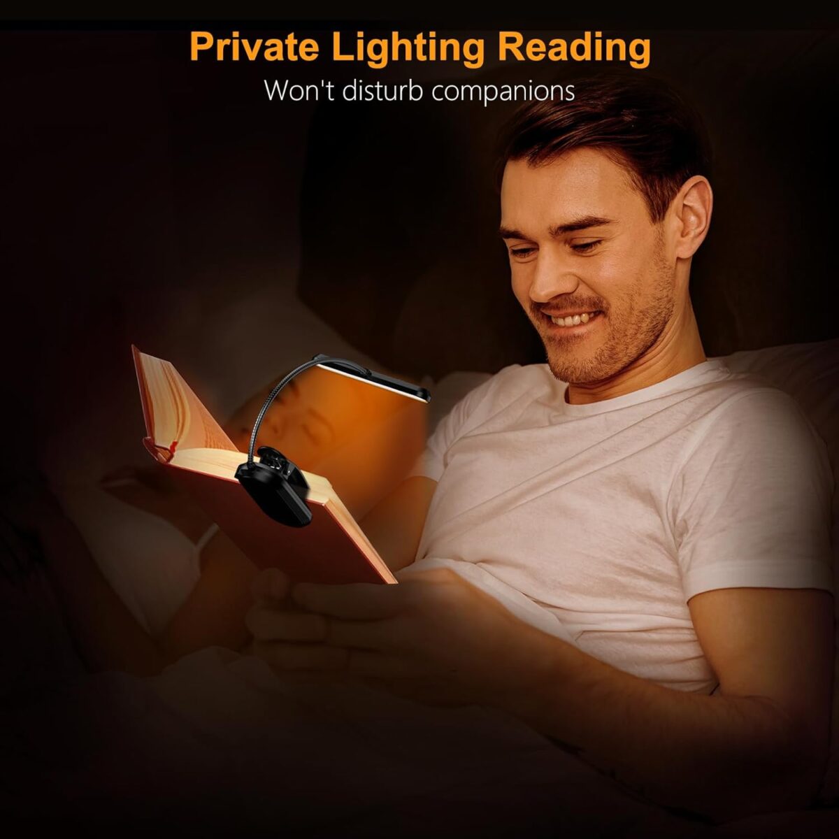 Gritin Rechargeable Book Light for Reading in Bed with 19 LED &Memory Function-Eye Caring 3 Color Temperatures, 5 Brightness Levels, 80 Hrs Runtime Flexible Goose Neck Clip on Light for Book Lovers - Image 7