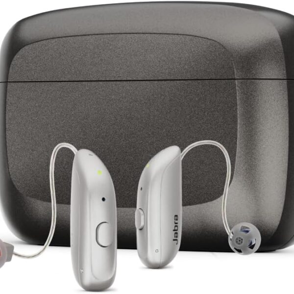 Jabra Enhance Select 300 OTC Hearing Aids, Audiology Team Care Included, Bluetooth Streaming for Calls, Music, Media for iOS & Android, Nearly Invisible & Comfortable, Noise Reduction - Silver