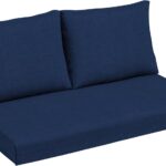 Arden Outdoor Loveseat Cushion Set, 48 x 24, Water Repellent, Fade Resistant, Cushion Set for Couch, Bench, and Swing 48 x 24, Sapphire Blue Leala