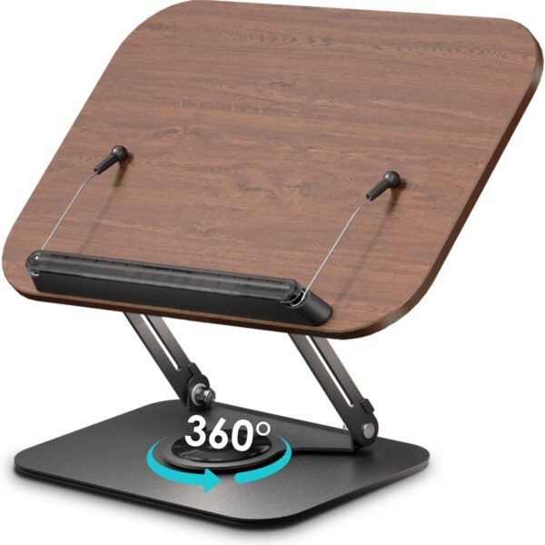 Viozon Book Stand for Reading,Book Holder, Height&Angle Adjustable, 360° Rotating Base, Foldable and Portable, Lightweight for Office, Kitchen, School Textbook, Recipe, Magazine,Kindle,Tablet DW