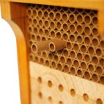 Mason Bee House Wax Coated Mason Bee Hive Wooden Insect Hotel Carpenter Bee House for Outdoors Attracts Peaceful Bee Pollinators to Your Garden - Image 4
