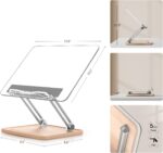 Adjustable Acrylic Book Stand for Reading, UPERGO Book Holder with Pen Slot, Foldable Desktop Riser for Laptop, Recipe, Textbook - Hands-Free,Cookbook Stand, Clear Design with Page Clips - Image 4