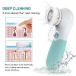 Facial Cleansing Brush Electric Facial Exfoliating Massage Brush with 3 Cleanser Heads and 2 Speeds Adjustable for Deep Cleaning, Removing Blackhead, Face Massaging - Image 3