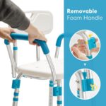 Health Line Massage Products Shower Chair with Back for Seniors, Bathtub Seat with Removable Arms for Handicap, Disabled & Elderly - Adjustable Shower Bench for Tubs (FSA or HSA Eligible) - Image 5