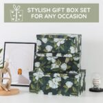 Soul & Lane Decorative Storage Cardboard Boxes with Lids | Midnight Gardenia - Set of 3 | Black Dramatic Paperboard Nesting Boxes - Image 5