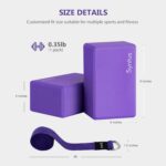 Syntus Yoga Block and Yoga Strap Set, 2 Soft Non-Slip Yoga Blocks 9×6×4 inches, 8FT Metal D-Ring Strap for Yoga, General Fitness, Pilates, Stretching and Toning - Image 2