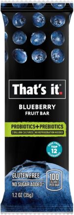 That's it. Blueberry Probiotic Fruit Bars, Helps Promote Healthy Gut & Digestion, No Refrigeration, 100% All Natural, Allergen Friendly (12 Pack) - Image 2