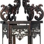 NEEDOMO Large Lanterns Decorative Outdoor, 17.7" Black Lanterns Decor Indoor with Tempered Clear Glass, Vintage Metal Hanging Candle Holder for Patio, Front Porch, Table, Wedding, Shelf