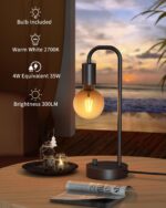 ONEWISH Industrial Table Lamp for Bedroom, Fully Dimmable Modern Bedside Lamps with 2700K Warm Light Bulb for Kids Reading, Minimalist Nightstand Lamps for Living Room, Office (Bulb Included) - Image 3