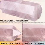 CASMON Large Healing Crystal Wands 3.9"-4.3"(10-11cm), Natural Rose Quartz Obelisk Crystal Tower Stone, 6 Faceted Single Healing Crystal Point for Reiki Chakra Meditation Therapy (1PC) - Image 3